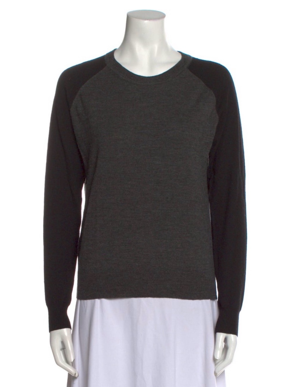 Theory Charcoal Gray and Black Raglan Sweater Small